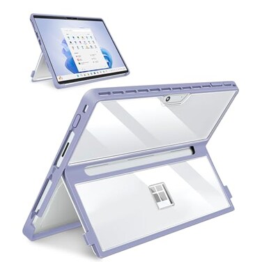 SSS&Acirc;&middot;GRGB SSSGRGB Case Updated Version fit Microsoft Surface Pro 1110 98 13Inch Allinone Rugged Case Compatible with Type Cover Keyboards TransparentPurple