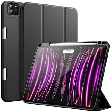 JETech Case for iPad Pro 11 Inch 202220212020 Model 4th3rd2nd Generation with Pencil Holder Support 2nd Pencil Charging Slim Tablet Cover with Soft TPU Back Auto WakeSleep Black