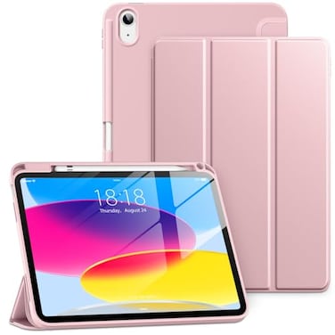 DTTO for iPad A16 11th Generation Case 11 Inch 2025 iPad 10th Generation Case 109 Inch 2022 Slim Trifold Stand Soft TPU Back Protective Cover with Pencil Holder Auto SleepWake Rose Gold