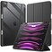 JETech Case for iPad Pro 129Inch 2022202120202018 with Pencil Holder Clear Transparent Back Shell Slim Stand Shockproof Tablet Cover Auto WakeSleep Black