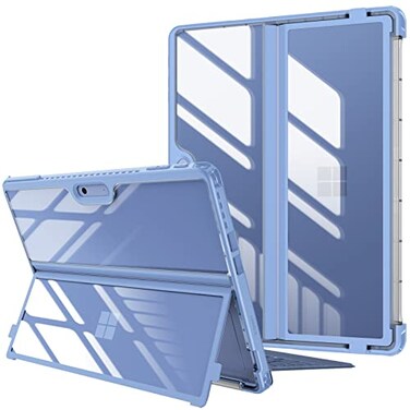 Fintie Hard Case for 13 Inch Microsoft Surface Pro 12thBusiness11th109 Shockproof Folio Rugged Cover with Clear Transparent Back Shell Compatible with Type Cover Keyboard Blue