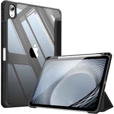 Fintie Hybrid Slim Case for iPad A16 11th Generation 11 Inch 2025 iPad 10th Generation 109 Inch 2022 Shockproof Cover with Clear Transparent Back Shell Pencil Holder Black