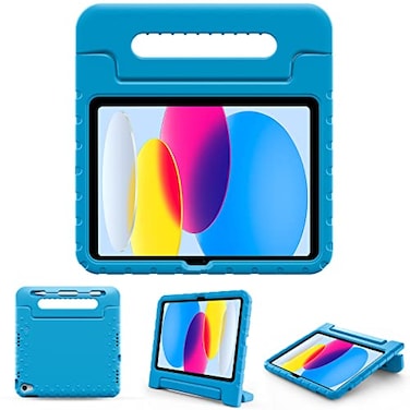 ProCase Kids Case for iPad A16 11th Generation 2025iPad 10th Generation 2022 with Pencil Holder iPad 1110 Case Shockproof Lightweight Cover with Stand Convertible Handle for Children Blue