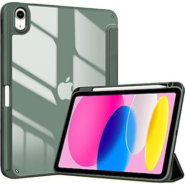 ProCase for iPad A16 11th Generation 11 Inch 202510th Generation 109 Inch 2022 Case with Pencil Holder Hybrid iPad 11 10 Case with Clear Back Supports Auto WakeSleep OliveGreen