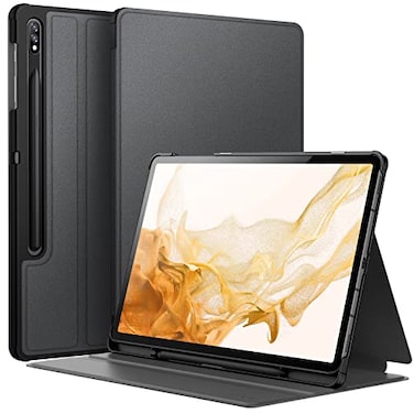 JETech Case for Samsung Galaxy Tab S8 Plus 2022 S7 FE 2021 S7 Plus 2020 124Inch with S Pen Holder Slim Folio Stand Protective Tablet Cover MultiAngle Viewing Black