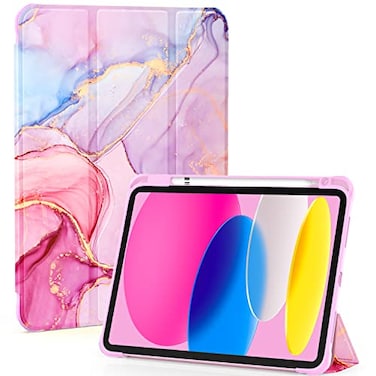 OKP Case for iPad 11th Generation 11inch A16 2025 for 109 iPad 10th Gen 2022 Slim Lightweight i Pad 1110 th Gen Cover with Trifold Stand Auto WakeSleep Clear PC Back Shell Marble Pink