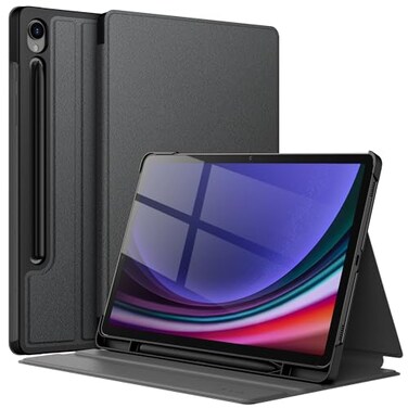 JETech Case for Samsung Galaxy Tab S9 11Inch with S Pen Holder Slim Folio Stand Protective Tablet Cover MultiAngle Viewing Black