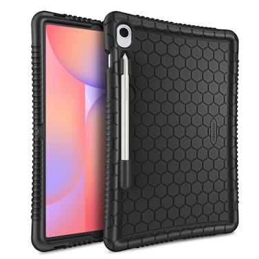 Fintie Silicone Case for Samsung Galaxy Tab S10 Lite S10 FE S9 FE 5G 109 InchTab S9 11 Inch S Pen Holder Honey Comb Series Kids Friendly Light Weight Shock Proof Protective Cover Black