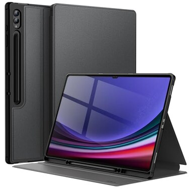 JETech Case for Samsung Galaxy Tab S10 UltraTab S9 Ultra 146Inch with S Pen Holder Slim Folio Stand Protective Tablet Cover MultiAngle Viewing Black