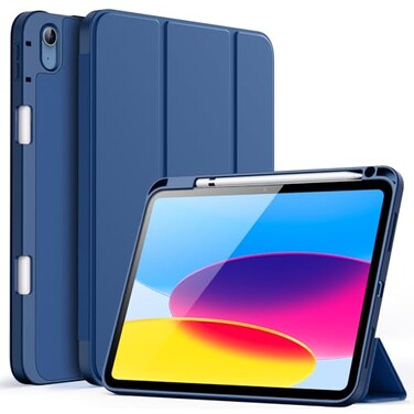 JETech Case for iPad A16 11th10th Generation 20252022 with Pencil Holder Slim Tablet Cover with Soft TPU Back Auto WakeSleep Navy