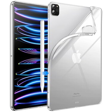 JETech Case for iPad Pro 11Inch 202220212020 Model 4th3rd2nd Generation Soft TPU Transparent Slim Shockproof Tablet Cover Support Pencil 2nd Charging Clear