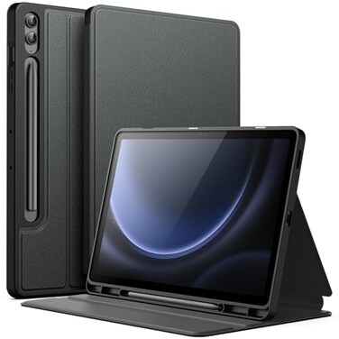JETech Case for Samsung Galaxy Tab S9 FE S9 FE Plus 124Inch with S Pen Holder Slim Folio Stand Protective Tablet Cover MultiAngle Viewing Black
