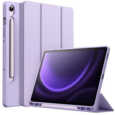 JETech Case for Samsung Galaxy Tab S10 Lite S10 FE S9 FE 109Inch with S Pen Holder Soft TPU TriFold Stand Protective Tablet Cover Support S Pen Charging Auto WakeSleep Light Purple