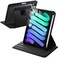JETech Rotating Case for iPad mini A17 Pro 2024 Model 7th Generation mini 6 2021 Model 6th Generation with Pencil Holder 360 Degree Rotation Protective Stand Cover Clear Back Black