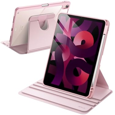 JETech Rotating Case ONLY for iPad Air 11Inch M4M3M2 202620252024 iPad Air 54 20222020 5th4th Generation 109Inch 360 Degree Rotation Protective Stand Cover Clear Back Pink