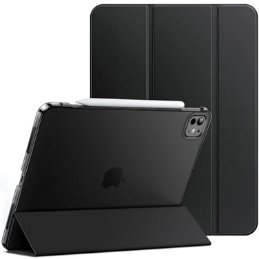 JETech Case for iPad Pro 13Inch M4 2024 Slim Stand Hard Back Shell Smart Cover with Auto WakeSleep Black