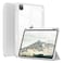 Zktuyu Clear Case for iPad Pro 129 inch 6th5th4th3rd Gen 2022202120202018 with Pencil Holder Lightweight Shockproof Trifold Stand Transparent Acrylic Back Cover Auto WakeSleep Gray