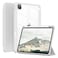 Zktuyu Clear Case for iPad Pro 129 inch 6th5th4th3rd Gen 2022202120202018 with Pencil Holder Lightweight Shockproof Trifold Stand Transparent Acrylic Back Cover Auto WakeSleep Gray