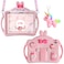 WESADN for iPad 10th Generation Case 109 Inch 2022 Kids Girls for iPad A16 Case 11th Gen 11 Inch 2025 with Screen Protector Shoulder Strap Kickstand Keychain Cute Rabbit Silicone Tablet CoverPink