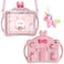 WESADN for iPad 10th Generation Case 109 Inch 2022 Kids Girls for iPad A16 Case 11th Gen 11 Inch 2025 with Screen Protector Shoulder Strap Kickstand Keychain Cute Rabbit Silicone Tablet CoverPink