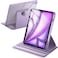 JETech Rotating Case for iPad Air 13Inch M4M3M2 202620252024 with Pencil Holder 360 Degree Rotation Protective Stand Cover Clear Back Auto WakeSleep Purple