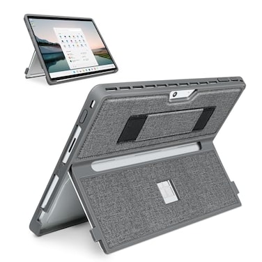 SSS&Acirc;&middot;GRGB SSSGRGB Case fit Microsoft Surface Pro 111098 13Inch with Stent Cover Hand Strap Allinone Rugged Case Compatible with Type Cover Keyboards Gray