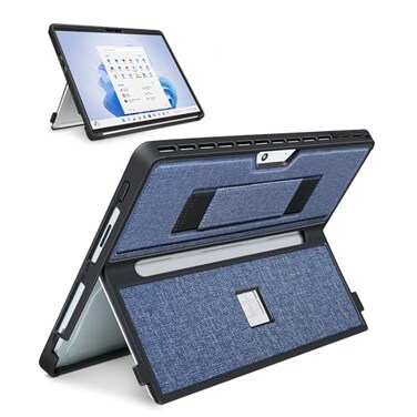 SSS&Acirc;&middot;GRGB SSSGRGB Case fit Microsoft Surface Pro 111098 13Inch with Stent Cover Hand Strap Allinone Rugged Case Compatible with Type Cover Keyboards Navy Blue
