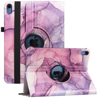 RLINGX Rotating Case for iPad A16 11th Generation 11 Inch 2025 iPad 10th Generation 109 Inch 2022 360 Degree Rotating MultiAngle Viewing Folio Stand Case Auto SleepWake Purple Marble