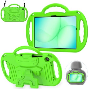 AVAWO Kids Case for Samsung Galaxy Tab A11 PlusA9 Plus 11 Inch Case with Strap Shockproof Lightweight Handle Stand 20252023 Model with Lanyard Green