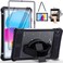 Hllhunkhe Waterproof Case for iPadA16 11th Generation 11 inch 202510th Generation 109 Inch 2022 Case with Screen Protector with Pencil Holder Stand Shoulder Strap Handle FullBody Rugged Cover Black