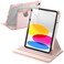 JETech Rotating Case for iPad A16 11th10th Generation 20252022 with Pencil Holder 360 Degree Rotation Protective Stand Cover Clear Back Auto WakeSleep Sandy Pink