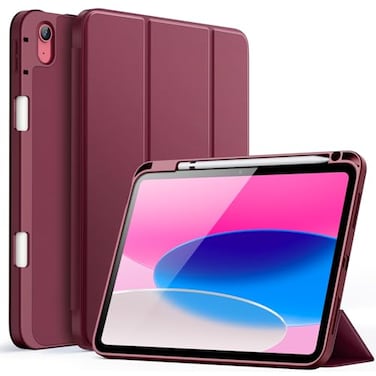 JETech Case for iPad A16 11th10th Generation 20252022 with Pencil Holder Slim Tablet Cover with Soft TPU Back Auto WakeSleep Wine