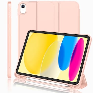 iMieet iPad A16 Case 11th GeniPad 10th Generation Case 11Inch 2025109 Inch 2022 with Pencil Holder Trifold Stand Smart Cover with Soft TPU BackAuto WakeSleepBisque