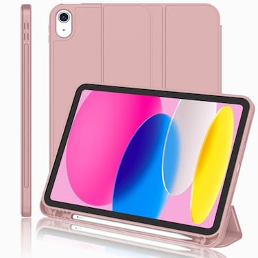 iMieet iPad A16 Case 11th GeniPad 10th Generation Case 11Inch 2025109 Inch 2022 with Pencil Holder Trifold Stand Smart Cover with Soft TPU BackAuto WakeSleepDark Salmon