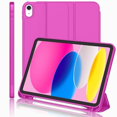 iMieet iPad A16 Case 11th GeniPad 10th Generation Case 11Inch 2025109 Inch 2022 with Pencil Holder Trifold Stand Smart Cover with Soft TPU BackAuto WakeSleepDeep Pink