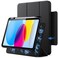 JETech Magnetic Detachable Case for iPad A16 11th10th Generation 20252022 with Pencil Holder Removable Rotating Clear Cover PortraitLandscape Stand with Raised Screen View Black