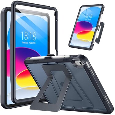 DTTO for iPad A16 11th Generation Case 11 Inch 2025 iPad 10th Generation Case Adjustable PortraitLandscape Kickstand Builtin Screen Protector Protective Cover with Translucent Back Dark