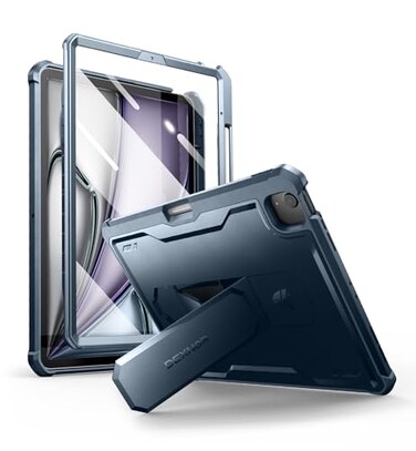 Dexnor for iPad Air 13 Inch Case 20252024 M3M2 with Pencil Holder Builtin Screen Protector MultiAngle Kickstand Heavy Duty Shockproof Full Body Protective Cover for iPad Air 13 Blue