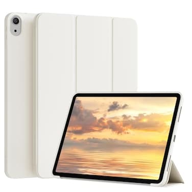 KENKE for iPad A16 11th Generation Case 11 Inch 2025 Release iPad 10th Generation Case 109 Inch 2022 Without Pencil Holder Slim Trifold Stand Protective Cover with Soft TPU Back Cream White