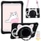 UUcovers Kids Case for iPad A16 11th Gen 11 2025iPad 10th Generation 109 inch 2022 360 Rotating Ring HandleStand Case with Pencil HolderShoulder Strap Girl Boy Cute Soft CoverBlack Cat Kitty