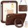 UUcovers Kids Case for iPad 9th8th7th Gen 102 202120202019iPad Air 3rd Gen 2019iPad Pro 105 2017 360 Rotating Ring Handle Stand Cover with Pencil HolderShoulder Strap Brown Bear