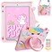 UUcovers Kids Case for iPad 6th5th Generation iPad 97 inch Case 20182017 iPad Air 1 360 Rotating Handle Stand Cute Kawaii Soft Silicone Cover with Pencil HolderShoulder Strap Pink Unicorn