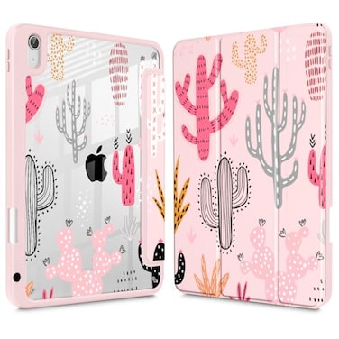 Tuiklol Case for iPad 11 inch A16 Chip 2025 Generation 11th iPad 109 inch 2022 10th Gen Buit in Pencil Holder with Shockproof Cover Clear Transparent Back Shell Auto WakeSleep Cactus