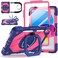 Auorld Case for iPad A16 11th Generation 11 Inch 2025 for iPad 10th Generation 109 inch 2022 case with Screen Protector 360 Degree Rotating Stand Shoulder Strap Pencil Holder Navy Pink