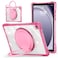 MEEgoodo Case for Samsung Galaxy Tab A9 Plus 11 inch 2024 2023 Fit Model SMX210X216X218 A9 Tablet Cases with Soft TPU Transparent Acrylic Back Cover Rotating Stand Pink