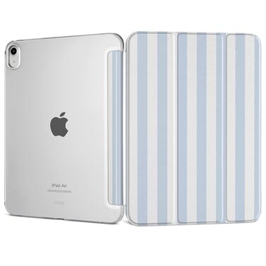 DONGKE for iPad Air 11inch M4 2026 M3 2025 M2 2024 iPad Air 5th 2022 4th Gen 2020 109inch Slim Foldable Stand Hard PC Translucent Back Shell Smart Cover Auto WakeSleep Stripes