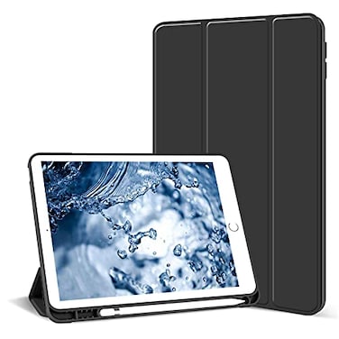 Aoub Case for iPad 9th8th7th Generation 102 inch Auto SleepWake Slim Lightweight Trifold Stand Smart Cover Soft TPU Back Case with Pencil Holder for iPad 102 202120202019 Black