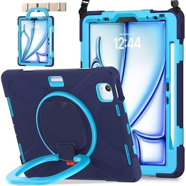 BATYUE Case for iPad Air 11inch M4 2026 M3 2025 M2 2024 iPad Air 5th4th 109 inch20222020 iPad Pro 11 4th3rd2nd1st Kids Cover with Rotating Stand Pencil Holder Strap NavyBlue