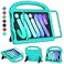 MOXOTEK Kids Case for iPad mini 7 A17 Pro 2024 Mini 6 2021 iPad mini 7th6th Generation Case with Screen Protector Durable Shockproof Handle Stand Protective Cover for iPad 83 Cyan