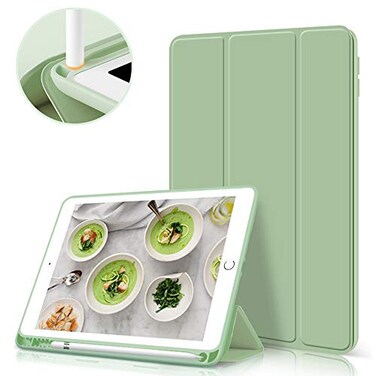 Aoub Case for iPad 6th5th Generation Cases 97 inch 20182017 with Pencil Holder Slim Lightweight Smart Stand Cover Auto WakeSleep Model A1893 A1954 A1822 A1823 Light Green